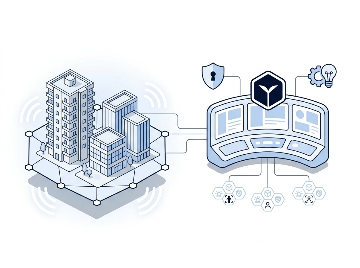 PropTech smart building security system integrating residential property access control and VMS.
